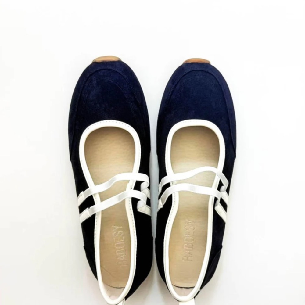 Women’s Black & White Mary Jane Sneaker Flats - Picture 2 of 5